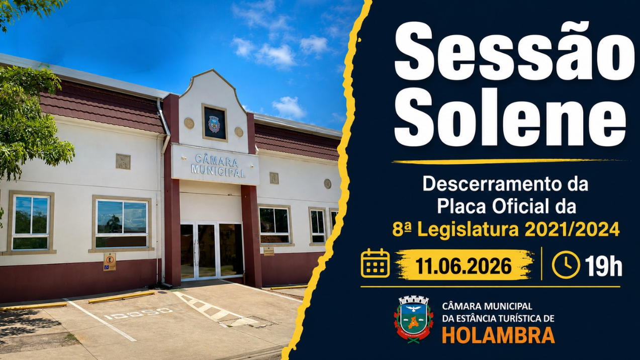 Solenidade vai ocorrer no Plenário da Câmara Municipal a partir das 19h